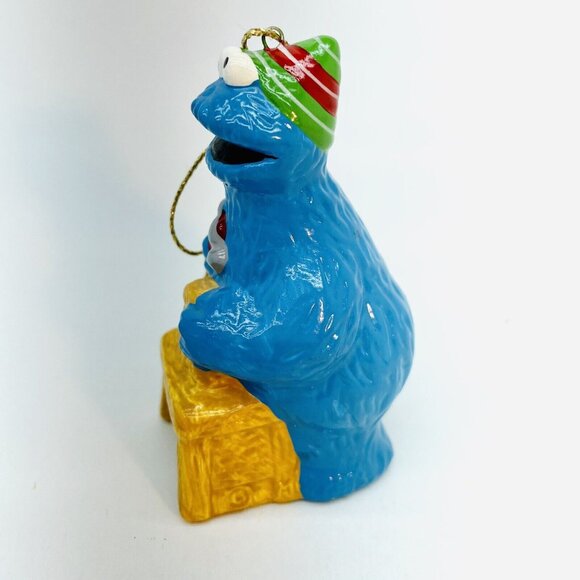Vintage Christmas Ornament COOKIE MONSTER SESAME ST. MUPPETS Hand Painted Taiwan - Picture 6 of 12